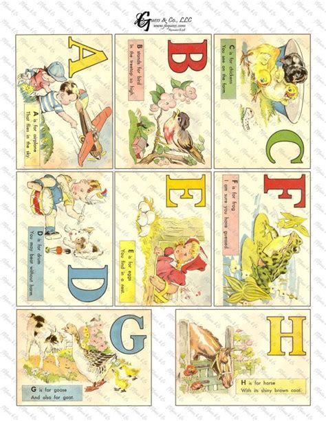 Vintage Alphabet Cards Printable