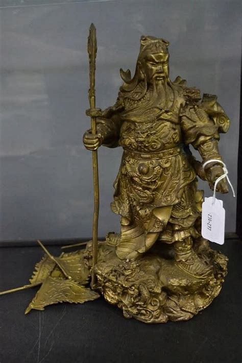 Brass Chinese God Of War Statue Brass Oriental