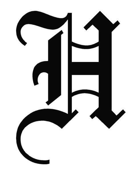 Old English Capital Letter H Vinyl Decal Sticker Large Sizes Etsy Uk