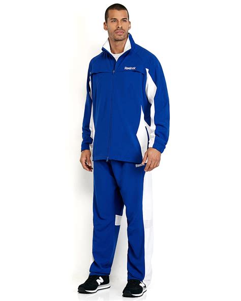 Lyst Reebok Royal Blue White Color Block Basketball Warm Up Suit In