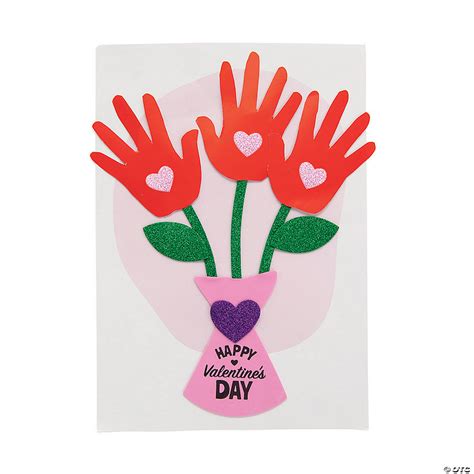 Valentines Day Bouquet Handprint Sign Craft Kit Makes 12 Oriental