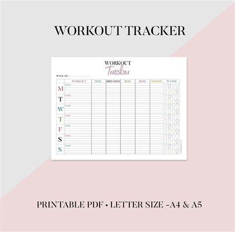 Printable Exercise Tracker Printable Templates