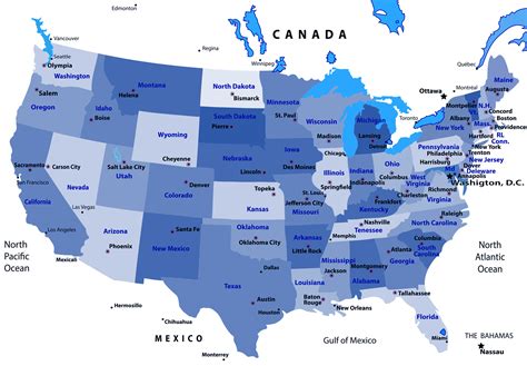 Usa Map With Cities And States Detailed United States Map