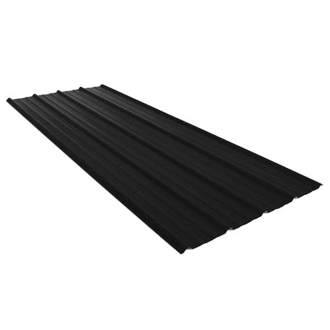 Union Corrugating 317 Ft X 8 Ft Ribbed Black Metal Roof Panel In The
