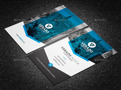 clean modern vertical business card template  verazo graphicriver