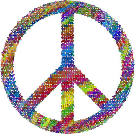 Psychedelic Prismatic Peace Sign Openclipart