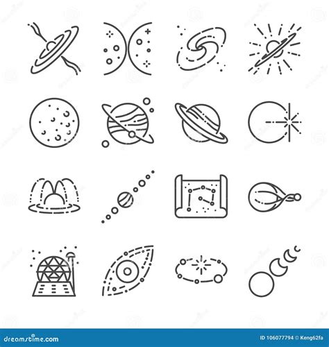 Astronomy Icon Set Included The Icons As Stars Space Universe