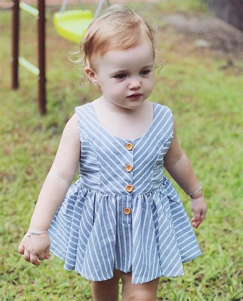 Summer Baby Girls Dresses Toddler Girls Striped Sleeveless Cotton Dress