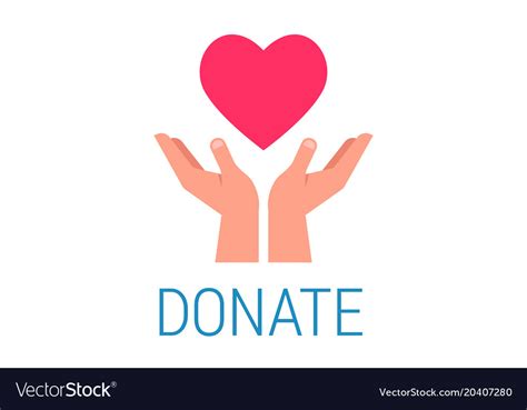 Donation Poster With Hands Holding Red Heart Vector Image