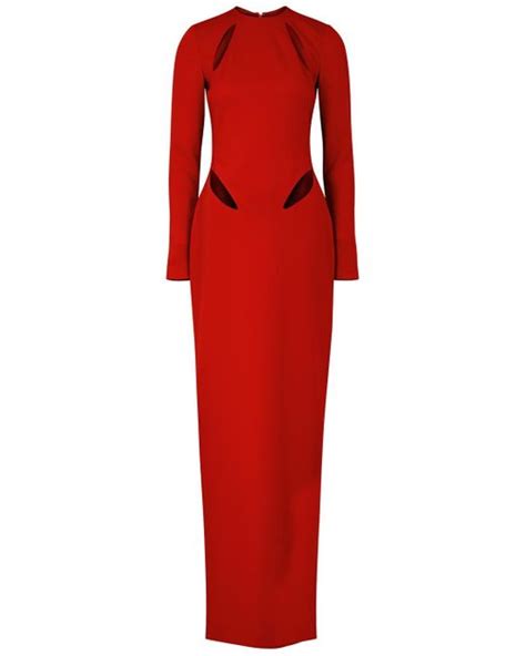 Monot Synthetic Cut Out Crepe Gown In Red Lyst