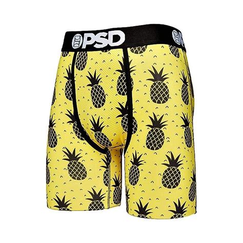 Buy Psd Underwear Men S Yellow Pineapple Printed Boxer Brief Yellow X