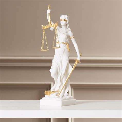 Lady Justice Statue Scales Of Justice Marble Sculpture 34cm 14in