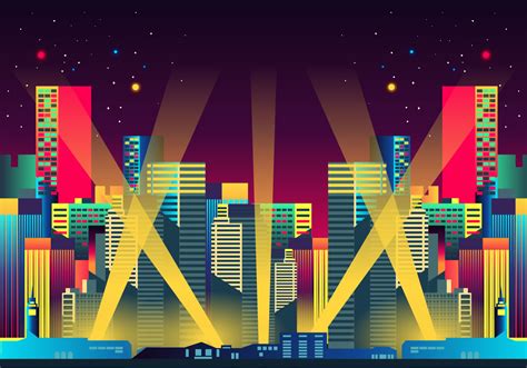 Hollywood Lights Night City Download Free Vectors
