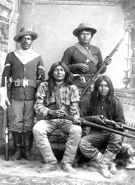 A Tenth Us Cavalry Trooper With Apache Scouts Ca 1885 Source