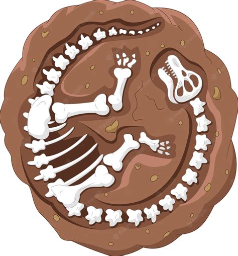 Premium Vector Cartoon Dinosaur Fossil