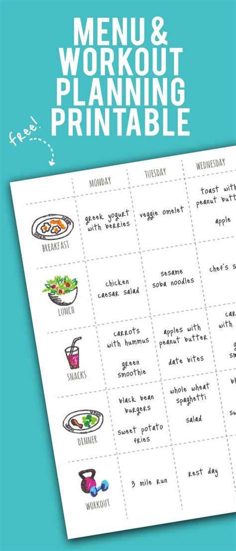 A simple android app for planning workouts. menu + exercise planner (free printable!) | Wholefully