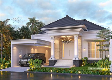 Desain Rumah Klasik 1 Lantai Bapak Jhon Erwin Di Pekanbaru Tampak