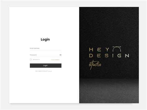 Minimalist Black And White Login Page By Hey Design Studio On Dribbble
