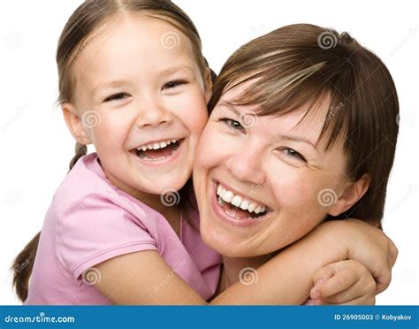 Portrait Of A Happy Mother Hugging Her Daughter Stock Image Image Of