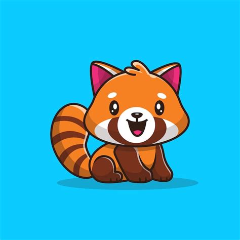 Premium Vector Cute Red Panda Icon Illustration Flat Cartoon Style Riset