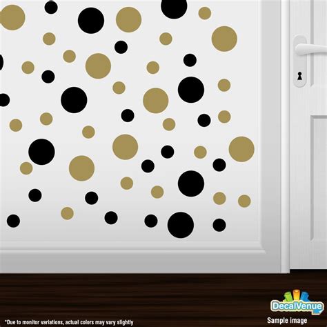 Black Metallic Gold Polka Dot Circles Wall Decals Polka Dot Wall