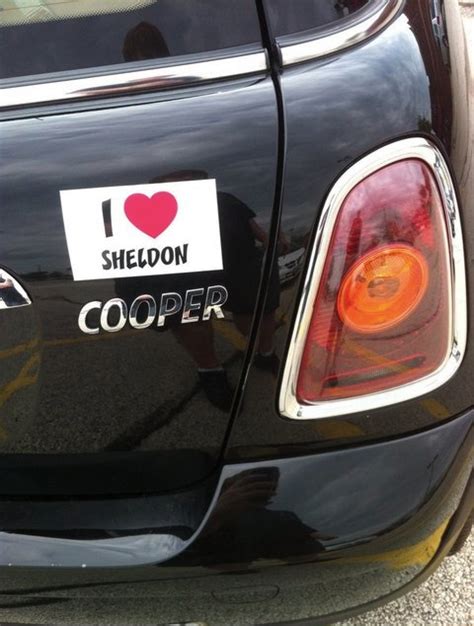 I Love Sheldon Cooper Mini Cooper Sticker 9buz