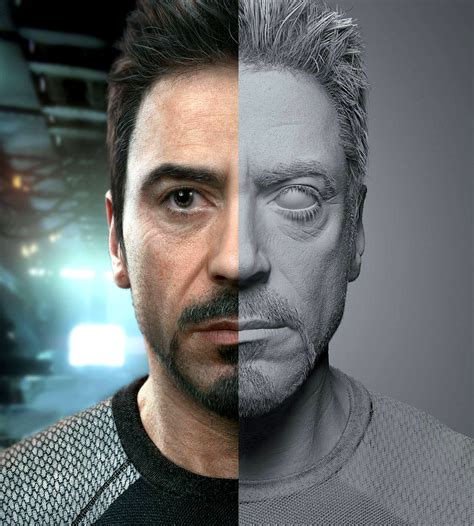 Men Face Robert Downey Jr Actor Portrait Cgi