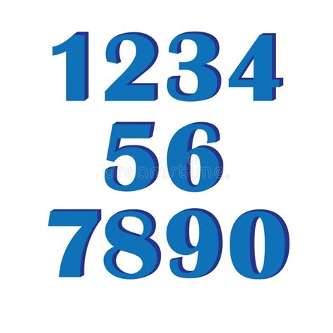 Blue Numbers Set Stock Vector Illustration Of Clean 80943097