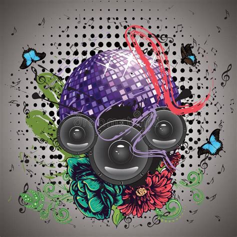 Grunge Purple Disco Ball Stock Vector Illustration Of Star 95908688