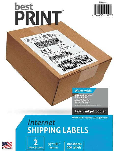 Download cd, address, mailing & shipping label templates and others for free templates for worldlabel products: Ebay Shipping-- Best Print ® 200 Labels Half Sheet 8.5 x 5 ...
