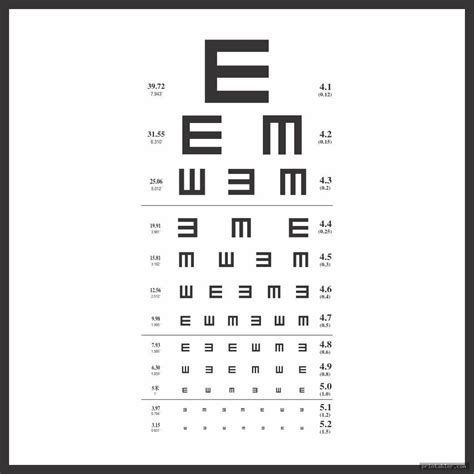 Snellen Chart Printable Chart Eye Chart Eye Chart Printable Snellen