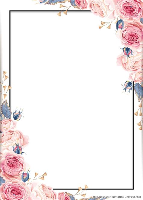 (FREE PRINTABLE) – Blue Floral Wedding Invitation Template | Free