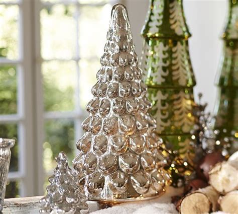 Mercury Glass Tree Cloches Christmas Tree Art Elegant Christmas Decor Holiday Crafts Diy