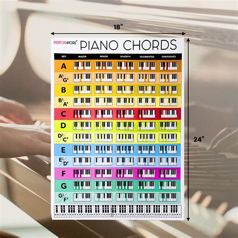 Pack Of Piano Posters Pc Of X And Pcs Of X Piano Keyboard Chord Charts Uv