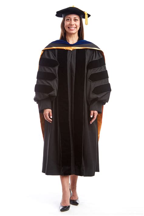 Premium Graduation Regalia Doctoral Gown Hood And 8 Sided Tam Capgown