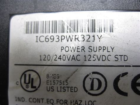 Ge Fanuc Ic693pwr321y Power Supply Ebay