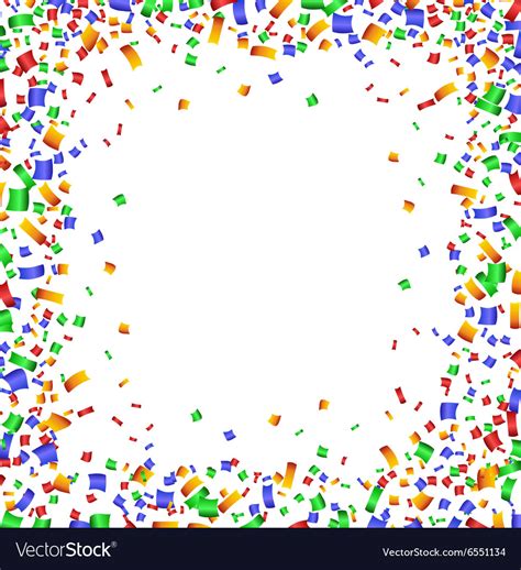 Colorful Confetti Frame On White Background Vector Image