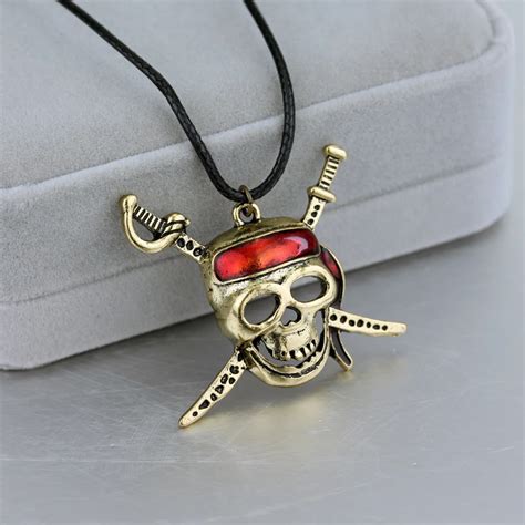 Caribbean Pirate Skull Cosplay Necklace One Piece Skull Necklace