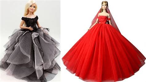 Gorgeous Barbie Doll Dresses Glamorous Party Gown For Barbie Youtube