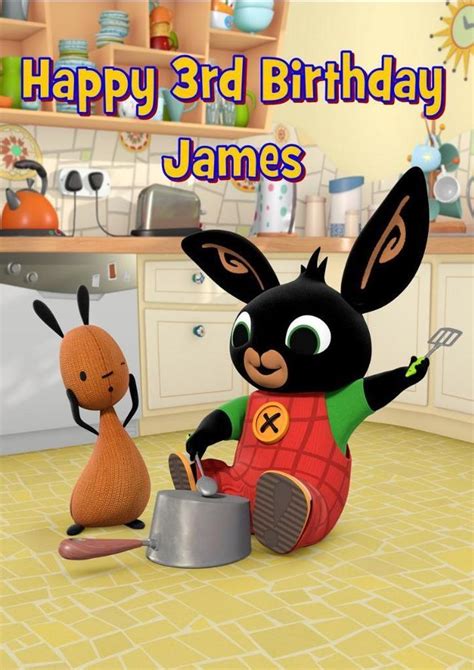 Bing Bunny Personalised A5 Birthday Card With Colouring Picture Bing