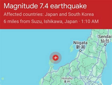 74 Magnitude Quake Hits Central Japan Usgs