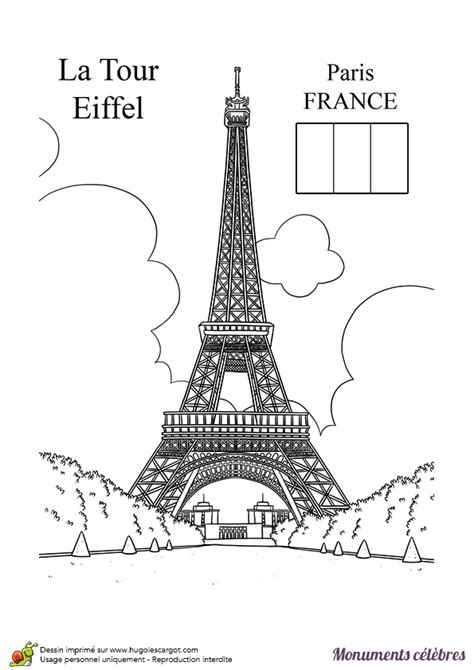 Coloriage Dun Monument Célèbre La Tour Eiffel