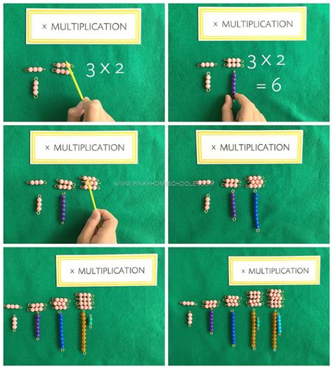 Learning Multiplication Using Montessori Colored Bead Bars Montessori