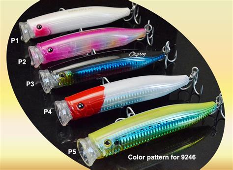 Ocean fishing stickbait and Popper. Wooden and plastic ...