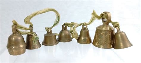 Vintage Seven Various Sized Miniature Brass Bells India South Etsy Brass Bells Bells