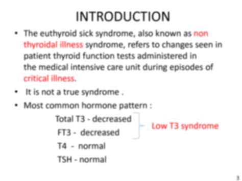 Solution Sick Euthyroid Syndrome Studypool