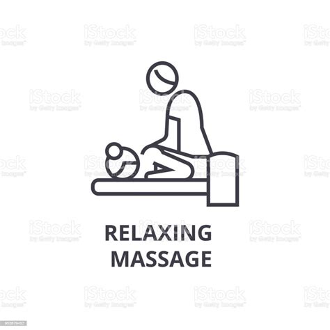 Détente Massage Fine Ligne Icône Signe Symbole Sémaphoriques Concept