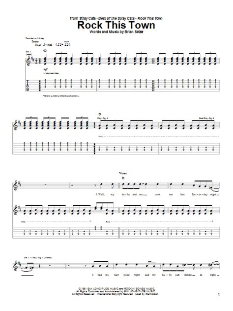 This was how i learned this song, so if i made any mistakes that you notice, contact me mccay46@comcast.net. Rock This Town by Stray Cats - Guitar Tab - Guitar Instructor