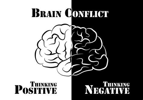Brain Conflict The Human Have Both Positive And Negative Thinking