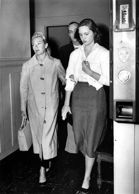 Lana Turner Escorting Her Daughter Cheryl Crane Out Of A Los Angeles Police Station Cheryl